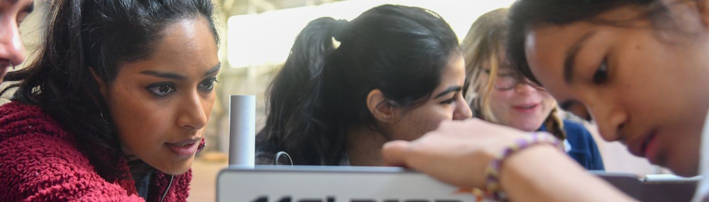Students in a aerospace workshop
